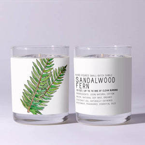 sandalwood fern just bee soy wax candles - alwaysspecialgifts.com