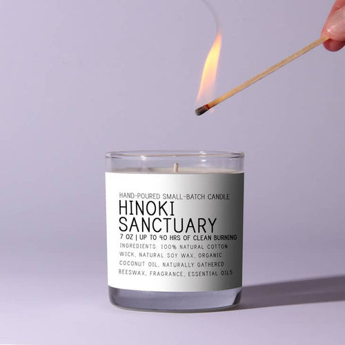 hinoki sanctuary just bee soy wax candles - alwaysspecialgifts.com