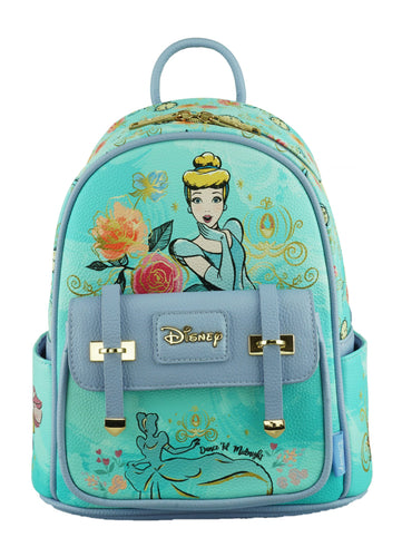 disney cinderella 11'' pebble grain vegan leather backpack wonda pop - alwaysspecialgifts.com