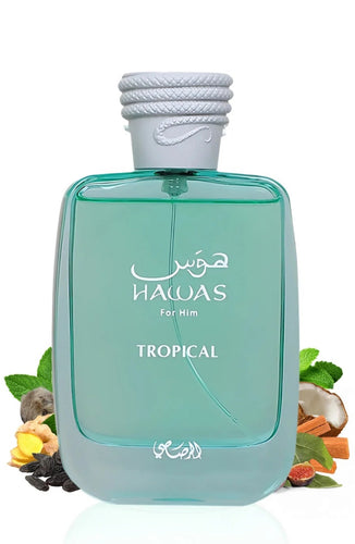 hawas tropical for him by rasasi eau de parfum 3.4oz - alwaysspecialgifts.com