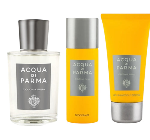 acqua di parma colonia pura 3pcs gift set 3.4oz for mens - alwaysspecialgifts.com