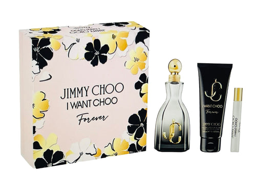 jimmy choo i want choo forever 3pcs gift set by jimmy choo edp 3.4oz , body lotion 3.4oz , edp 0.33oz - alwaysspecialgifts.com