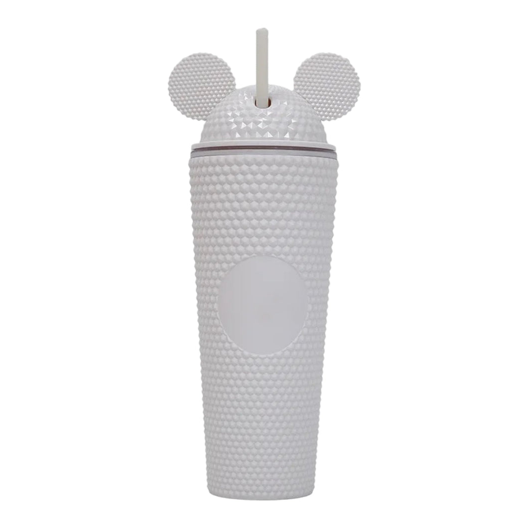 mickey ears studded tumbler 24oz white cup - alwaysspecialgifts.com