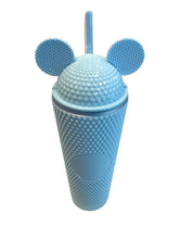 Load image into Gallery viewer, mickey studded tumbler 24oz light blue cup - alwaysspecialgifts.com