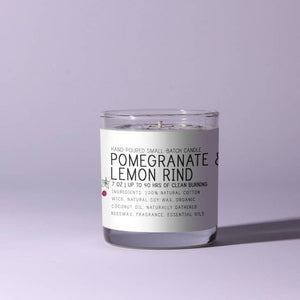 pomegranate & lemon rind just bee soy wax candles - alwaysspecialgifts.com
