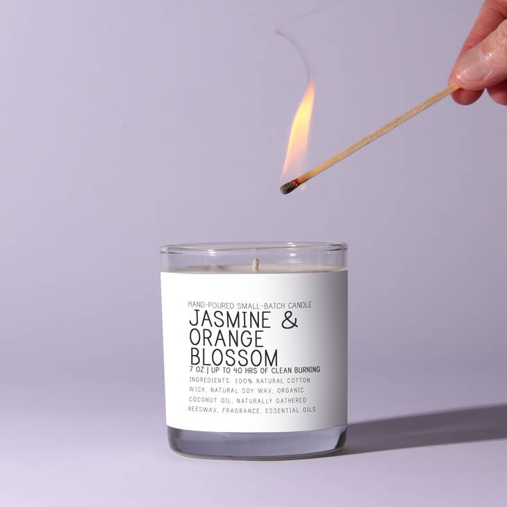 jasmine and orange blossom just bee soy wax candles - alwaysspecialgifts.com