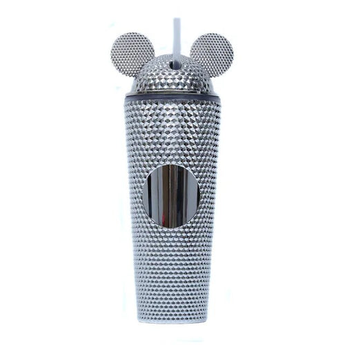 mickey ears studded Tumbler 24oz silver cup  - alwaysspecialgifts.com