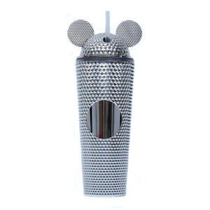 mickey ears studded Tumbler 24oz silver cup  - alwaysspecialgifts.com