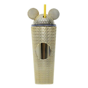 mickey ears studded tumbler 24oz gold cup - alwaysspecialgifts.com