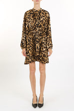 Load image into Gallery viewer, leopard print satin pleated dress - alwaysspecialgifts@gmail.com