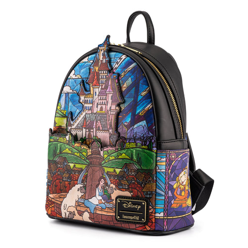 loungefly disney princess castle series belle mini backpack - alwaysspecialgifts.com