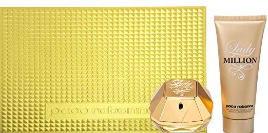 Lady Million Paco Rabanne gift set 2 pcs Eau de Parfum 2.7oz 80ml ,body lotion 3.4oz for woman 