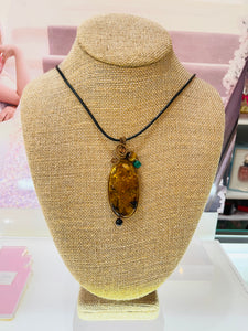 amber tiger eye onyx malachite natural stones necklace - alwaysspecialgifts.com