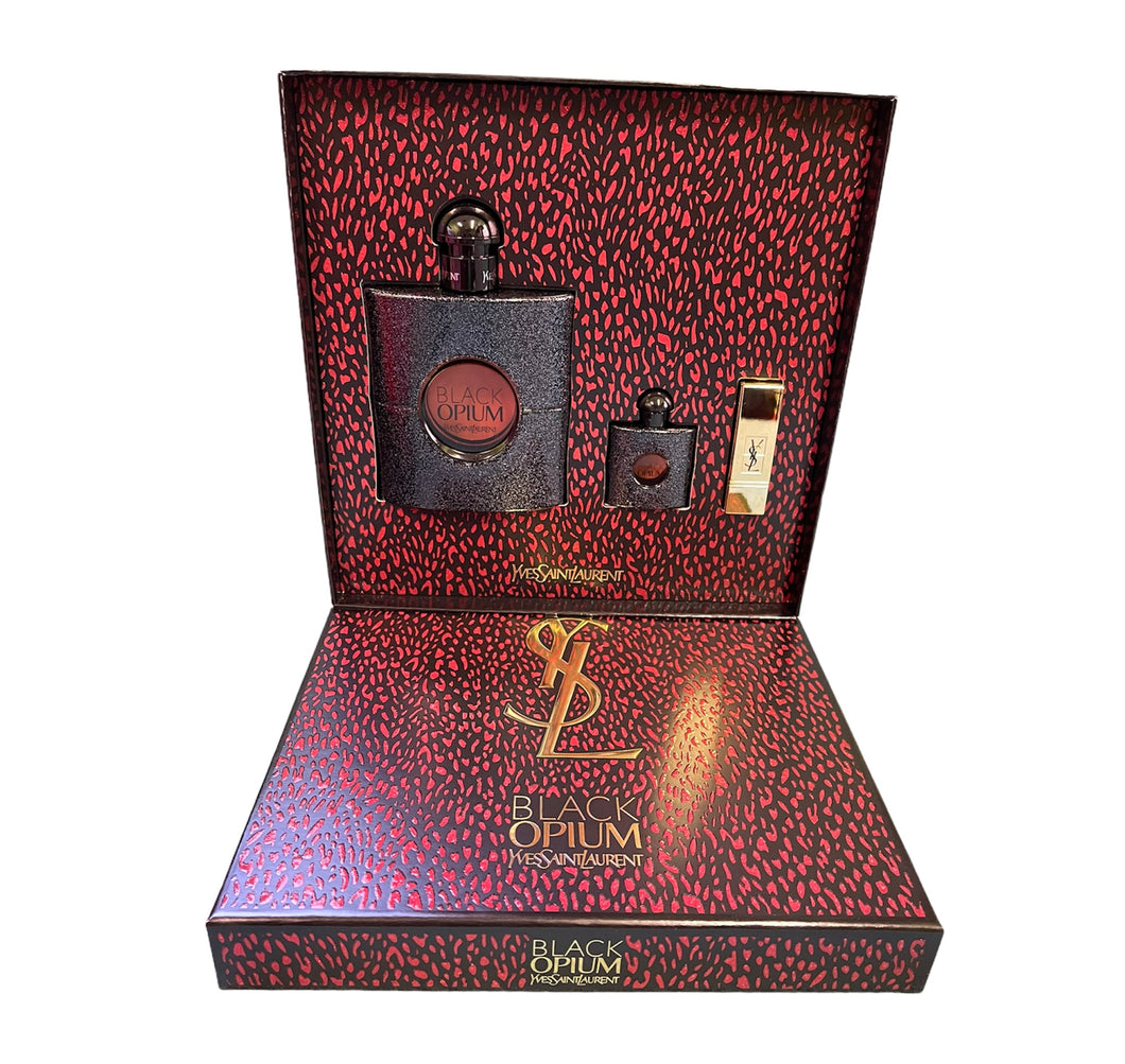 black opium 3pcs gift set eau de parfum 3.0 oz for womans - alwaysspecialgifts.com