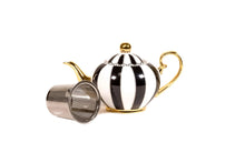 Load image into Gallery viewer, black two cup teapot majestea co ceramic - alwaysspecialgifts.com