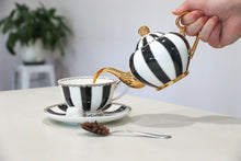 Load image into Gallery viewer, black two cup teapot majestea co ceramic - alwaysspecialgifts.com
