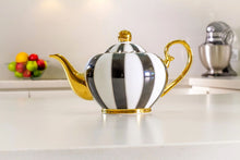 Load image into Gallery viewer, black two cup teapot majestea co ceramic - alwaysspecialgifts.com