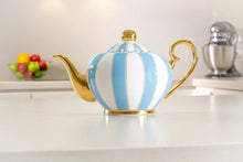 Load image into Gallery viewer, blue two cup teapot majestea co ceramic - alwaysspecialgifts.com