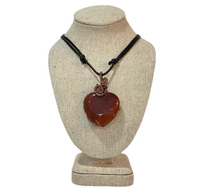 carnelian heart shape necklace natural stone - alwaysspecialgifts.com