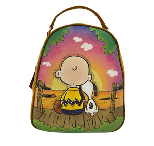 Loungefly Charlie Brown and Snoopy Sunset Minnie Backpack