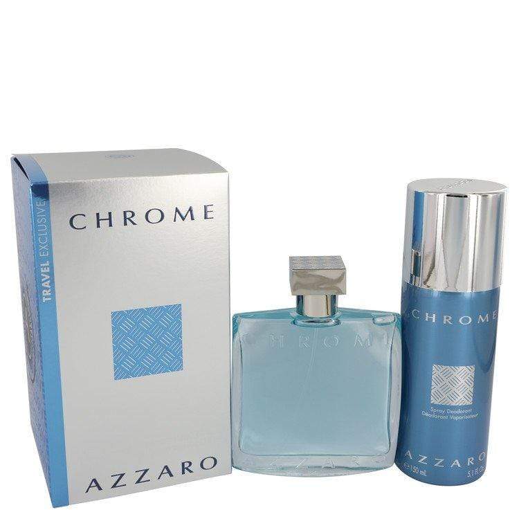 chrome azzaro travel set 2 pcs edt 3.4oz deodorant 5oz menscologne  - alwaysspecialgifts.com