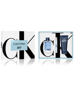 calvin klein defy mens 3pcs gift set eau de toilette 3.4oz - alwaysspecialgifts.com