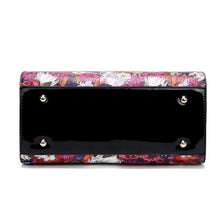 Load image into Gallery viewer, frida kahlo flower handbag theme 2 way wing satchel black - alwaysspecialgifts.com