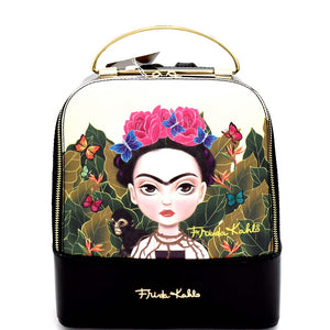 frida kahlo mini backpack Frida Kahlo Metal Handle Backpack Black