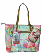 Load image into Gallery viewer, frida kahlo flowers large tote with a small wallet -alwaysspecialgifts.com