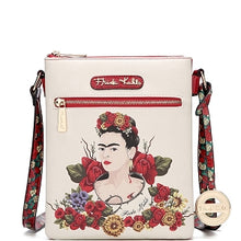 Load image into Gallery viewer, authentic frida kahlo floral series compartment cross body red 