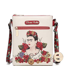 Load image into Gallery viewer, authentic frida kahlo floral series compartment cross body red 
