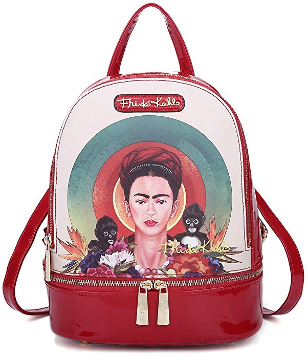 frida kahlo licensed backpack, monkey collection-alwaysspecialgifts.co