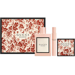 gucci bloom gift set 3 pcs eau de parfum 3.4oz for womens - alwaysspecialgifts.com