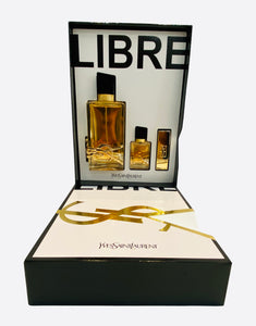 libre ysl set 3 pcs yvest saint laurent perfume 3oz for womens - alwaysspecialgifts.com