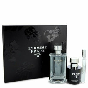 prada l'homme 3pcs gift set eau de toilette 3.4oz for men - alwaysspecialgifts.com