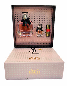 mon paris ysl set 3 pcs yvest saint laurent 3 oz perfume for womens - alwaysspecialgifts.com