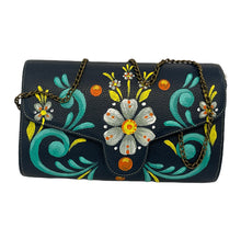 Load image into Gallery viewer, navy blue handpainted cilinder bag leather - alwaysspecialgifts.com