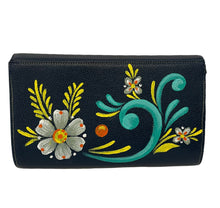 Load image into Gallery viewer, navy blue handpainted cilinder bag leather - alwaysspecialgifts.com