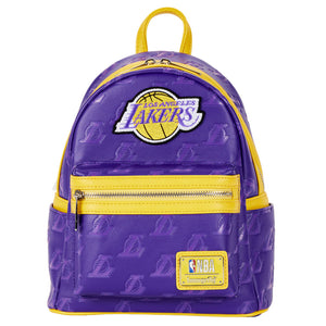 loungefly nba los angeles lakers logo mini backpack - alwaysspecialgifts.com