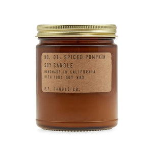 No.  01  :  Spiced Pumpkin Soy Wax Candle  7.2 oz .   p.f. candle 