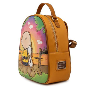 Loungefly Charlie Brown and Snoopy Sunset Minnie Backpack
