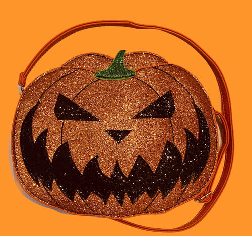 Pumpkin two faced jack o lantern cross body  bag - alwaysspecialgifts.com