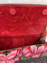 Load image into Gallery viewer, pink flowers handpainted brown leather bag - alwaysspecialgifts.com