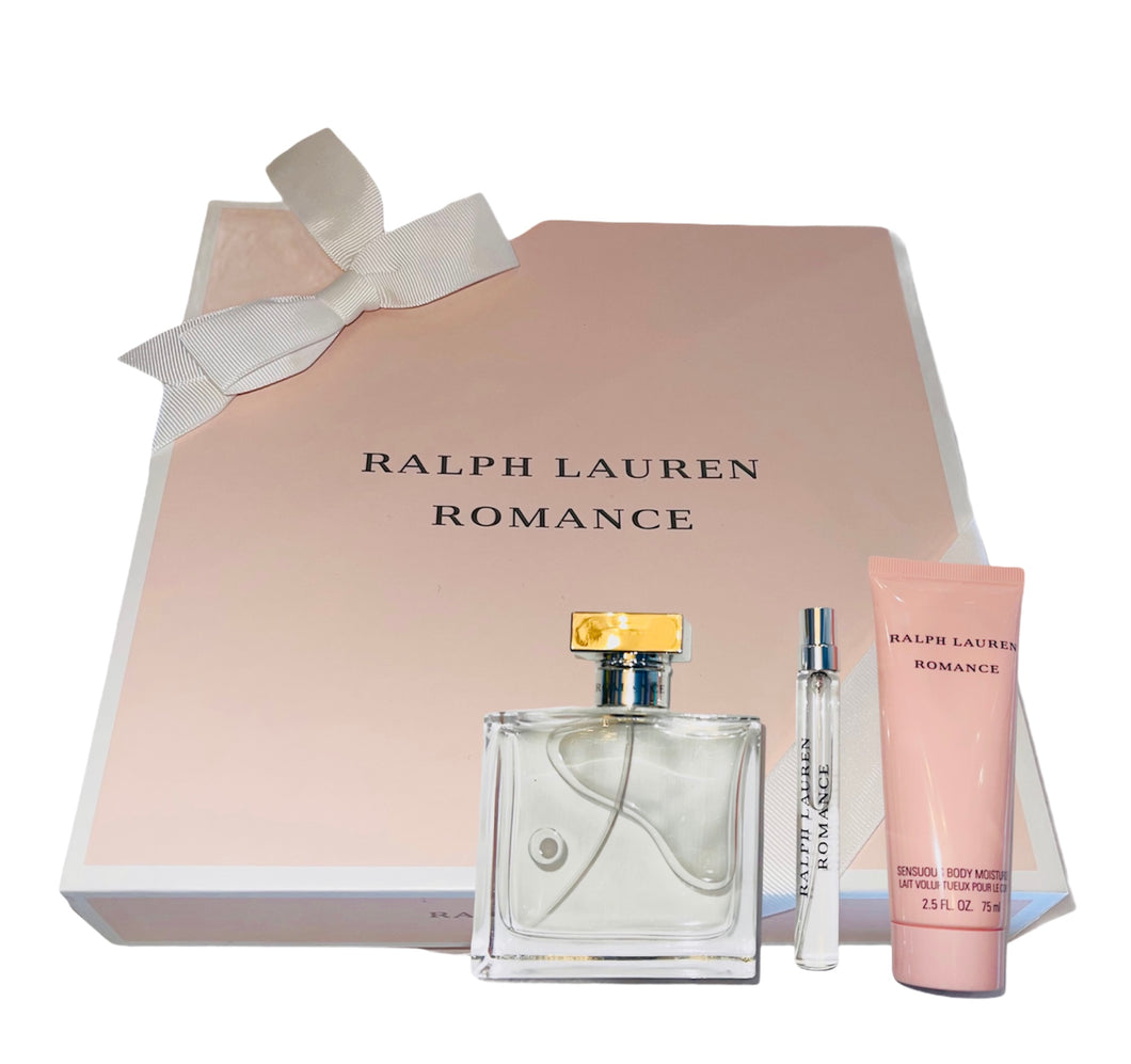romance ralph lauren eau de parfum set 3 pcs 3.4oz for womans - alwaysspecialgifts.com