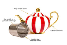 Load image into Gallery viewer, red two cup teapot majestea co - alwaysspecialgifts.com