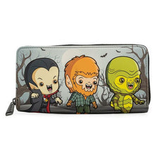Load image into Gallery viewer, loungefly universal monsters chibi line zip around wallet - alwaysspecialgifts.com