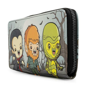 loungefly universal monsters chibi line zip around wallet - alwaysspecialgifts.com