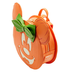loungefly minnie mouse glow in the dark pumpkin mini backpack  - alwaysspecialgifts.com