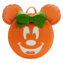 Load image into Gallery viewer, loungefly minnie mouse glow in the dark pumpkin mini backpack  - alwaysspecialgifts.com