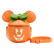 Load image into Gallery viewer, loungefly disney minnie mouse pumpkin glow in the dark figural crossbody - alwaysspecialgifts.com